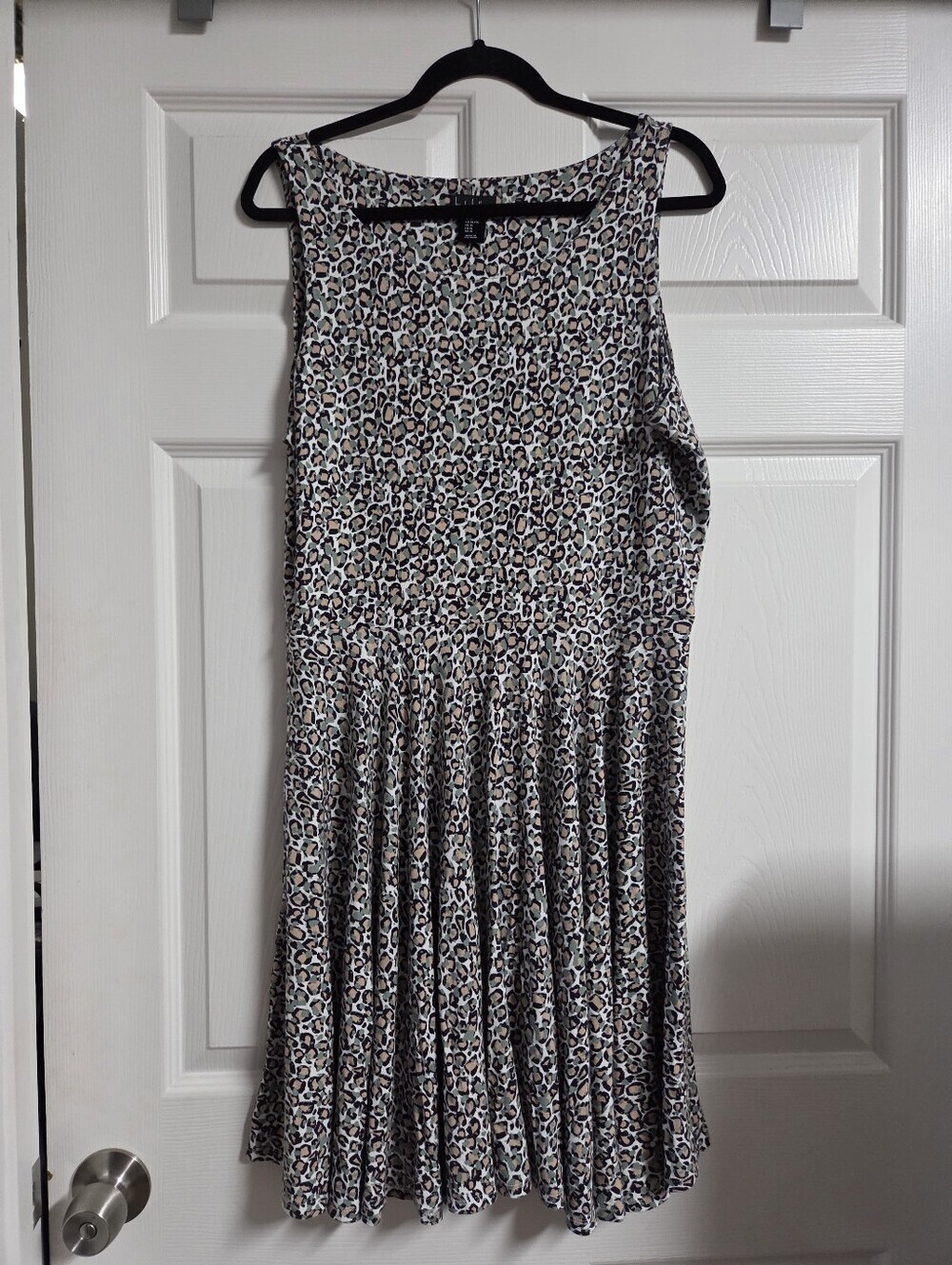 Womens Nicole Miller Sage Sleeveless Animal Print Skater Dress - Size XL